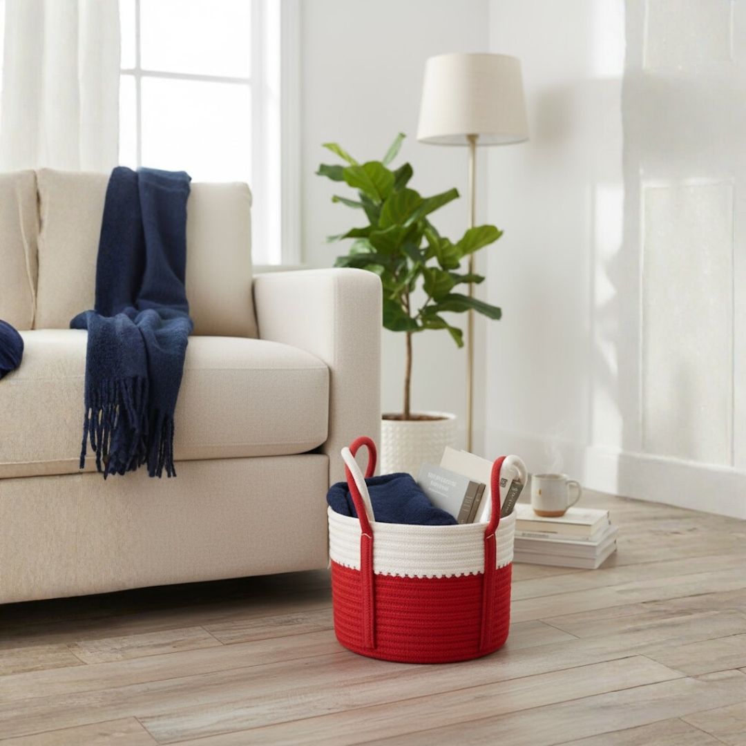 Candy Cane Basket: Stylish Eco-Friendly Storage Solution